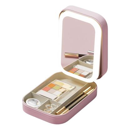 Neceser Portátil con Espejo LED para Maquillaje
