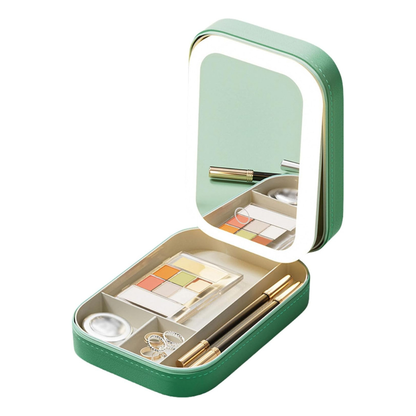 Neceser Portátil con Espejo LED para Maquillaje