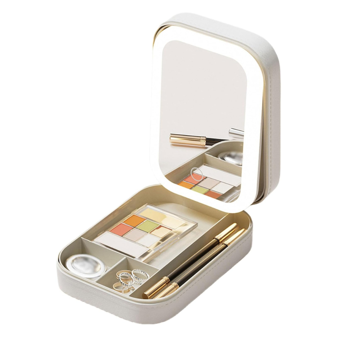 Neceser Portátil con Espejo LED para Maquillaje